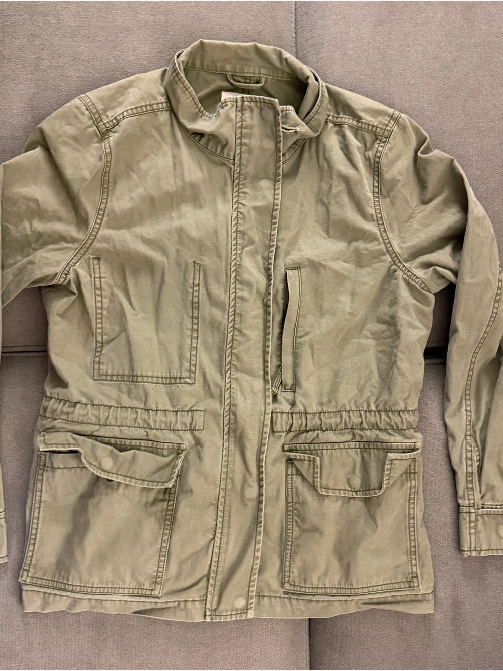 Madewell Olive Green Utility Field Jacket Size L Drawstring Waist